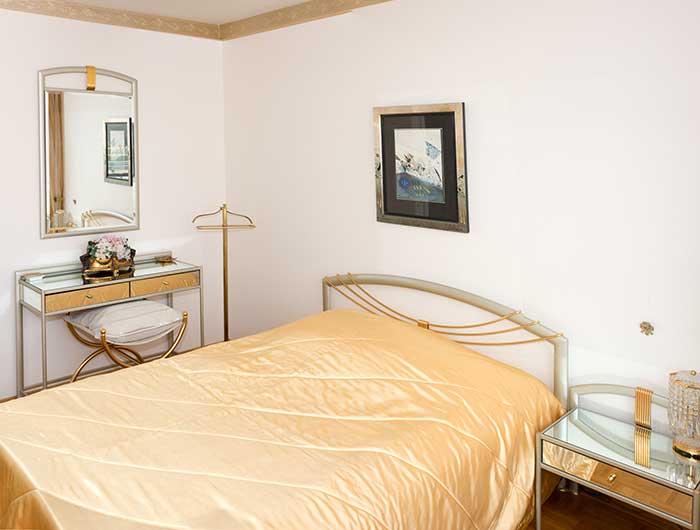 Schlafzimmer einer Beispielwohnung im Altkönig-Stift